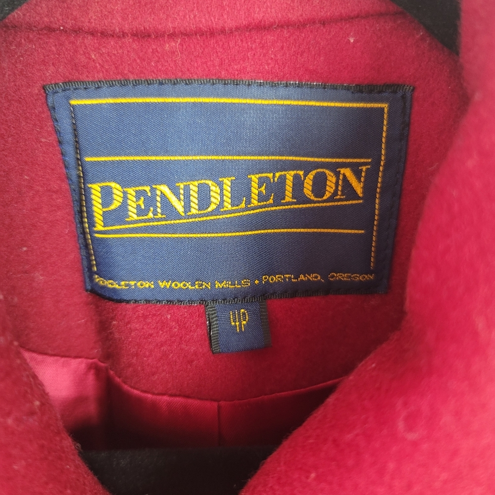 Pendleton Red Merino Wool Coat 4P - Picture 2 of 13